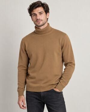 XRay Jeans Men’s Camel Turtleneck Sweater Slim Fit Knit Pullover Size M NWT